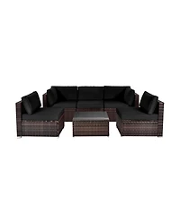 Vebreda Sugift 6 Pieces Patio Rattan Furniture Set with Cushions