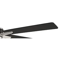 Casa Vieja 52" Vegas Nights Modern Industrial Indoor Outdoor Ceiling Fan 5 Blade Led Light Remote Control Brushed Nickel Finish Black Wood Blades Bedr