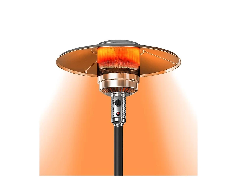 48000 Btu Propane Brown Patio Heater with Cover and Wheels
