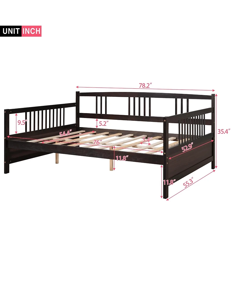 Slickblue Full Size Daybed with Support Legs, Versatile Bed Frame for Living Room & Guest Room