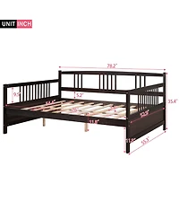 Slickblue Full Size Daybed with Support Legs, Versatile Bed Frame for Living Room & Guest Room