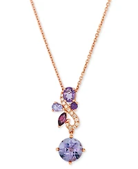 Le Vian Multi-Gemstone (2-1/3 ct. t.w.) & Nude Diamond (1/10 ct. t.w.) Swirl Pendant Necklace in 14k Rose Gold, 17" + 2" extender