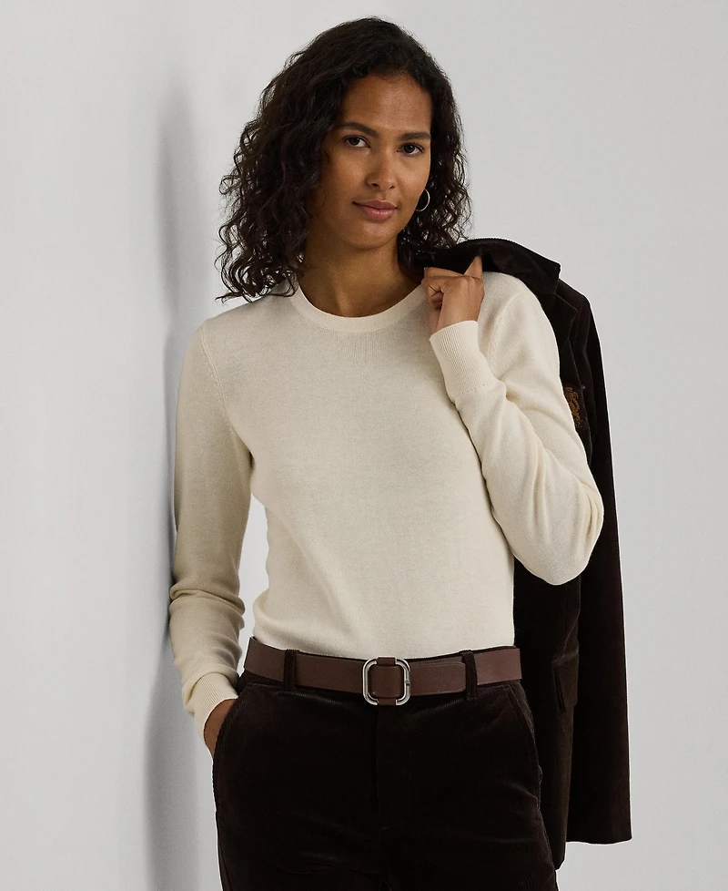 Lauren Ralph Petite Cotton-Blend Sweater