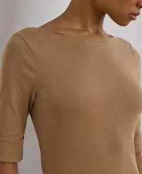Lauren Ralph Stretch Cotton Boatneck T-Shirt