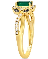 Le Vian Emerald (1/3 ct. t.w.), Nude Diamond (1/4 ct. t.w.) & Chocolate Diamond Accent Ring in 14k Honey Gold