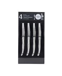 French Home Laguiole Connoisseur 4-Piece Steak Knife Set with Stainless-Steel Handles
