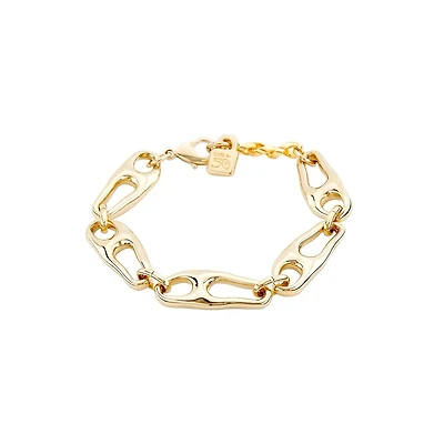 UNOde50 Sterling Silver and 18k Gold Plated Carabiner Clasp Bracelet