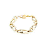 UNOde50 Sterling Silver and 18k Gold Plated Carabiner Clasp Bracelet