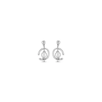 UNOde50 Sterling Silver Metal Clad and Cultivated Pearl Earring