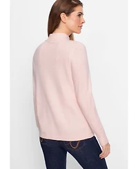 Olsen Women's Zip Front Cardigan with Cable Accent