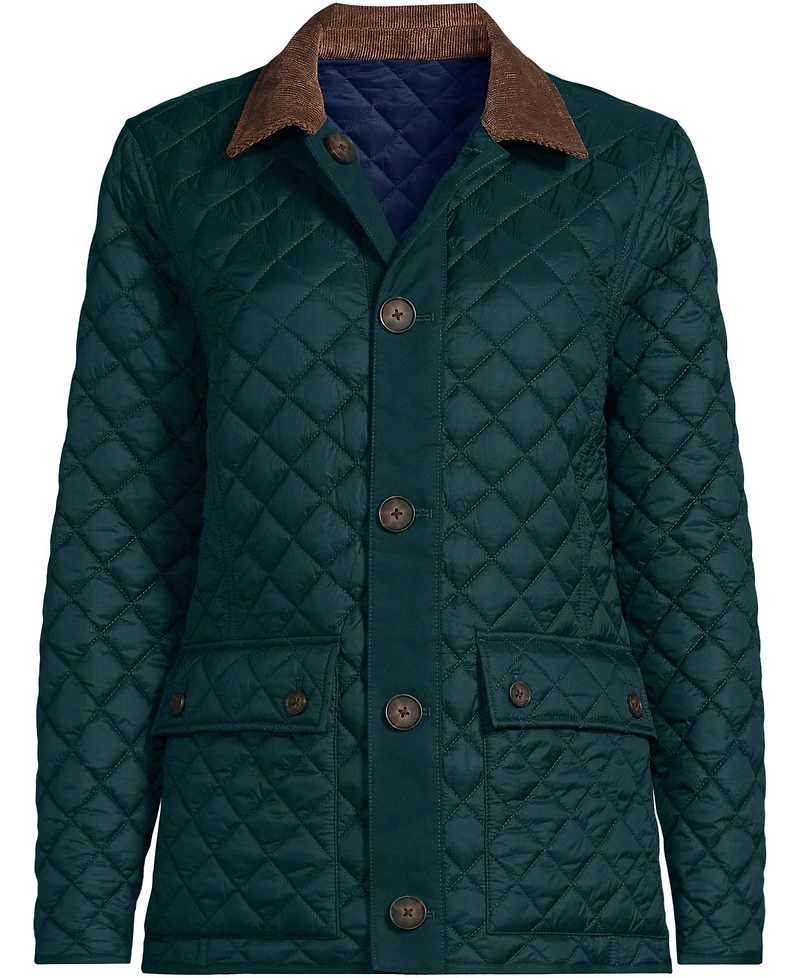 Lands' End Plus Size Reversible Barn Quilted Insulated Jacket