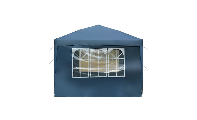 Slickblue Two-Door, Two-Window Waterproof Right-Angle Folding Tent in Blue, Perfect for Outdoor Events and Gatherings
