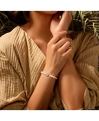 Emotion Renewal - Rose Quartz Lotus Charm Bracelet