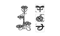 Slickblue 4 Potted Rounded Flower Metal Shelves Plant Pot Stand