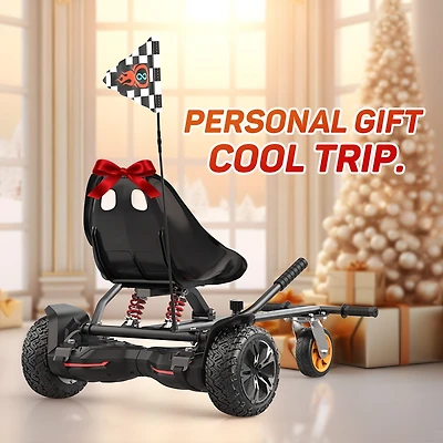 Gyroor K2 Hoverboard Go Kart Attachment for Kids & Adults, Adjustable Frame Length Hoverboard Seat Attachment for 6.5" 8" 10" Hoverboard Self Balancin