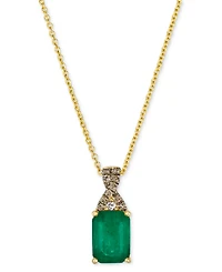 Le Vian Emerald (1 ct. t.w.), Nude Diamond & Chocolate Diamond Accent 20" Pendant Necklace in 14k Honey Gold