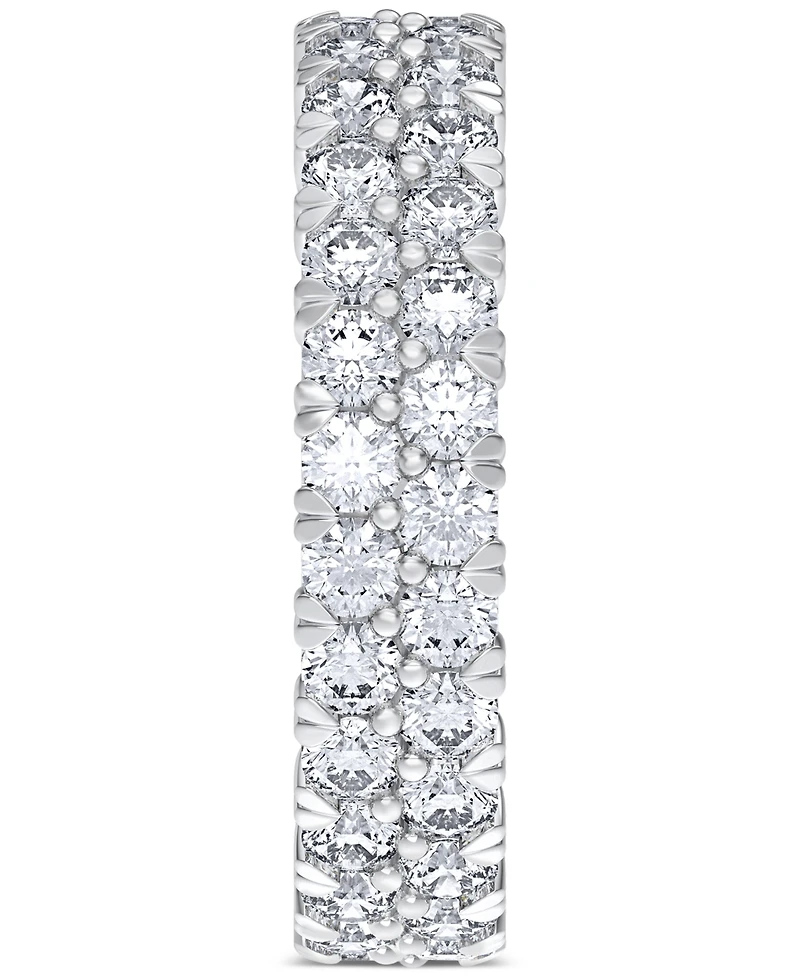 Diamond Double Row Eternity Ring (3 ct. t.w.) Platinum, 14k White Gold, or Rose Created for Macy's