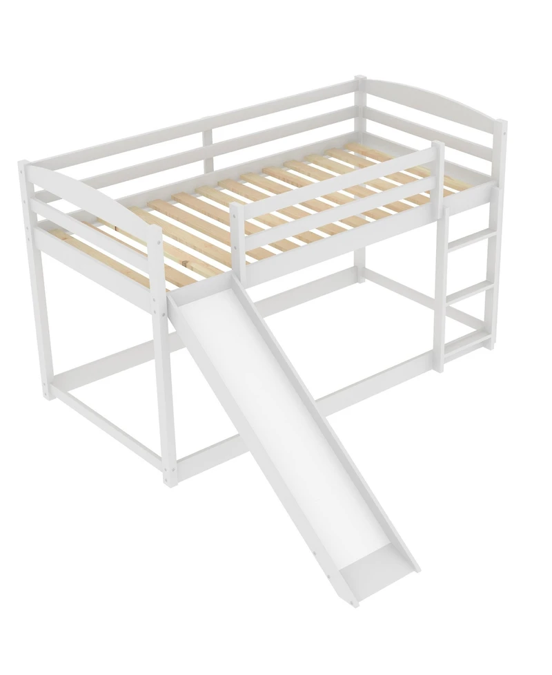 Streamdale Twin Over Bunk Bed With Convertible Slide And Ladder
