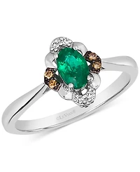 Le Vian New Emerald (3/8 ct. t.w.) & Diamond (1/10 ct. t.w.) Engagement Ring in 14k White Gold