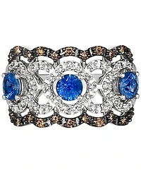 Le Vian Sapphire (1-1/20 ct. t.w.) & Diamond (1/2 ct. t.w.) Openwork Statement Ring in 14k White Gold