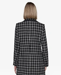 Karl Lagerfeld Paris Women's Windowpane Topper Jacket