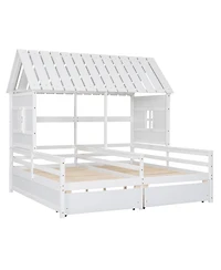 Streamdale Twin Platform Bed with Drawers (White)