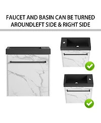 Streamdale Furniture Wall-Mounted Vanity with Soft-Close Doors and Scratch-Proof Surface