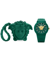 Versace Men's Swiss V-Pop Green Silicone Strap Watch 43mm
