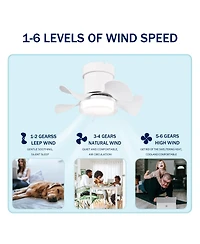 Streamdale 21" Ceiling Fan with Remote Control & Light
