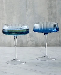 Anton Studio Designs Empire Blue Champagne Coupes, Set of 2
