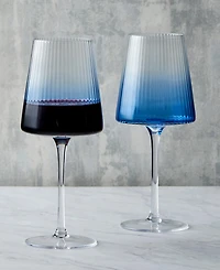 Anton Studio Designs Empire Blue Wine Glasses, Set of 2