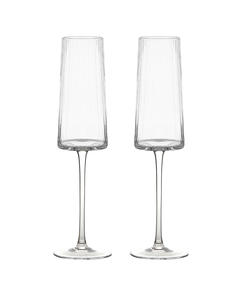 Anton Studio Designs Empire Clear Champagne Flutes, Set of 2