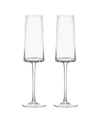 Anton Studio Designs Empire Clear Champagne Flutes, Set of 2