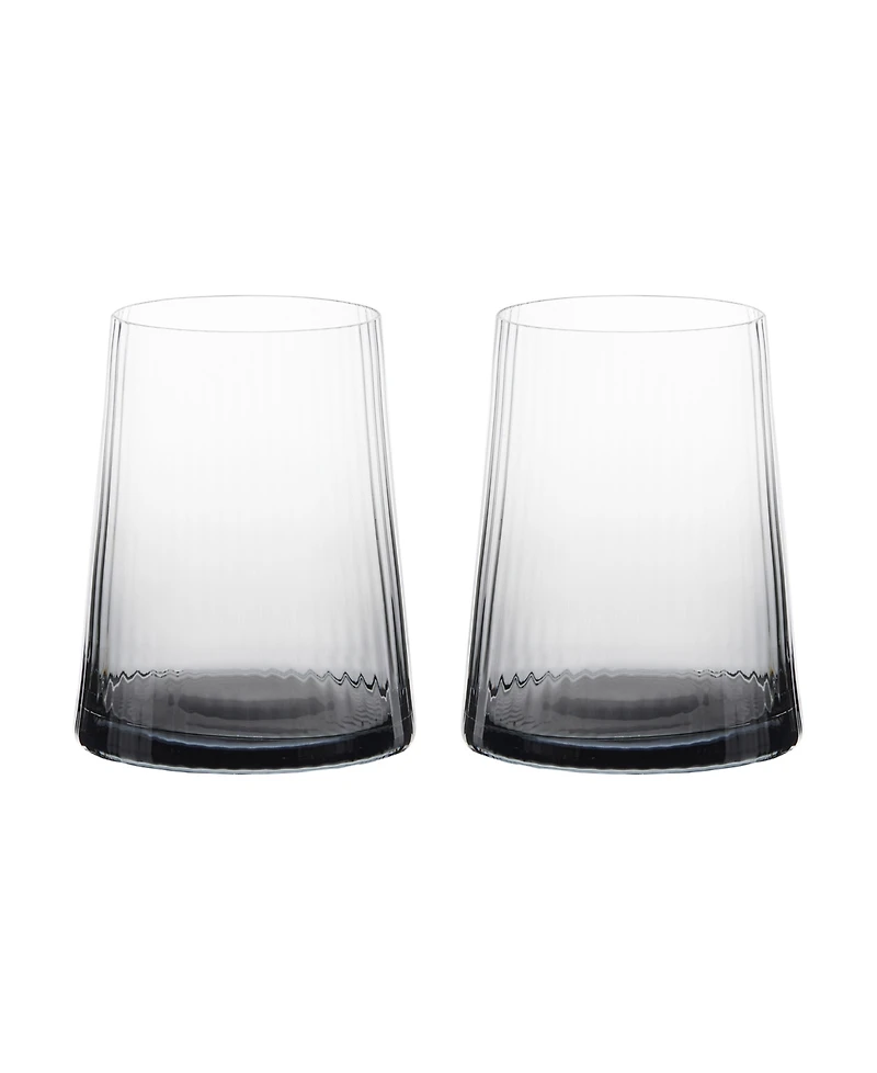 Anton Studio Designs Empire Double Old Fashioned Tumblers Smoke, Set of 2