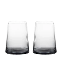 Anton Studio Designs Empire Double Old Fashioned Tumblers Smoke, Set of 2