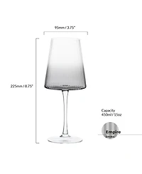 Anton Studio Designs Empire Wine Glasses Smoke, Set of 2