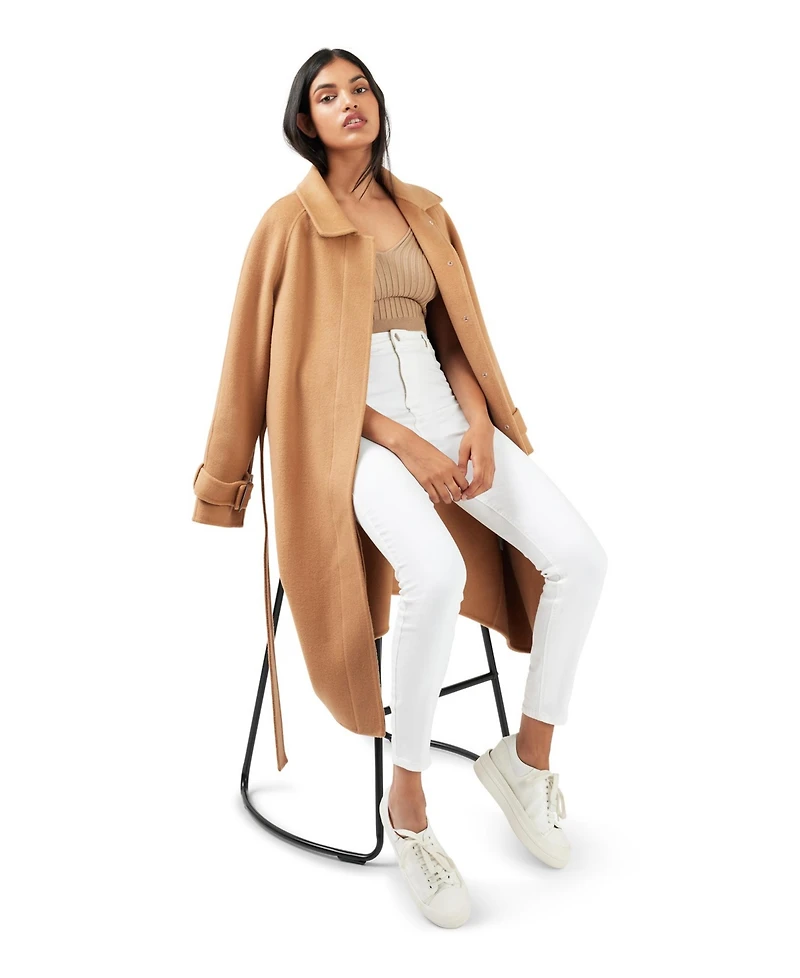 Belle & Bloom Women's Shore To Belted Wool Coat
