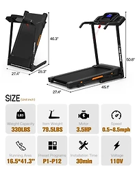 Streamdale Silent Treadmill with Space-Saving Design