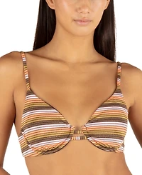Hurley Juniors' Sunset Stripe Tab Underwired Bikini Top