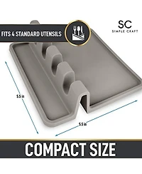 Silicone Utensil Rest with Drip Pad for Multiple Utensils