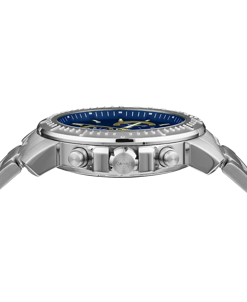 Versace Men's Swiss Chronograph Stainless Steel Bracelet Watch 45mm