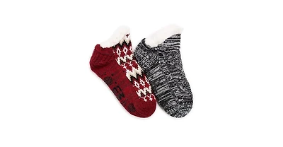 Muk Luks Women's Womne's 2 Pack Short Cabin Sock