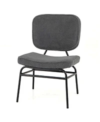 1 Pcs Upholstered Accent Chair with Sponge Padding Adjustable Foot Pads & Metal Frame