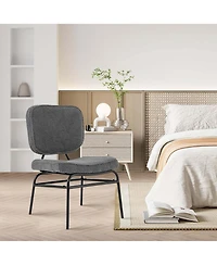 1 Pcs Upholstered Accent Chair with Sponge Padding Adjustable Foot Pads & Metal Frame