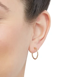 Small Polished Twist Hoop Earrings in 14k Yellow Gold, 5/8"