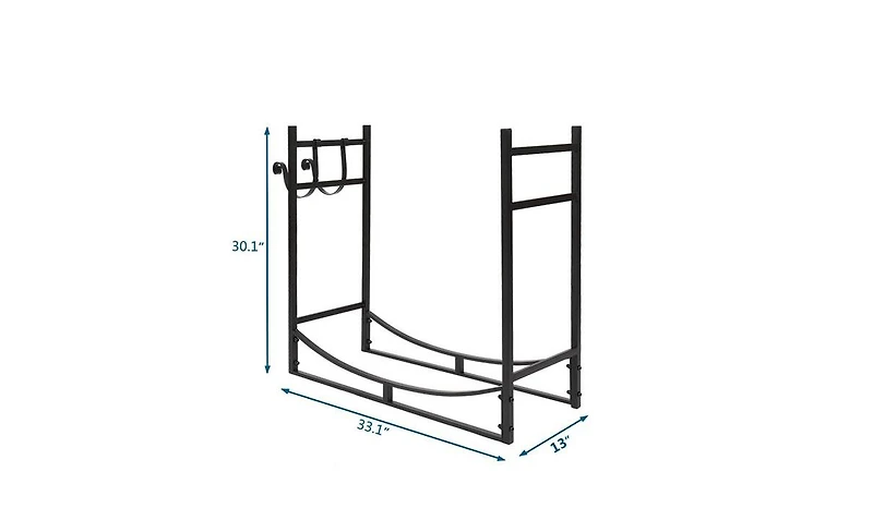 Slickblue 33" Powder-Coated Firewood Holder – Durable Storage Solution for Indoor and Outdoor Use