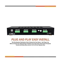 Pyle 6-Channel High Power Stereo Speaker Selector, Multi-Channel Amplifier with Volume Control
