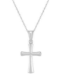 Macy's Polished Cross Pendant 18" Necklace in 14k White Gold