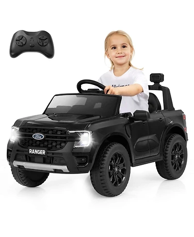 Costway 12V Licensed Ford Ranger Kids Ride on Car with Remote Control Storage Basket