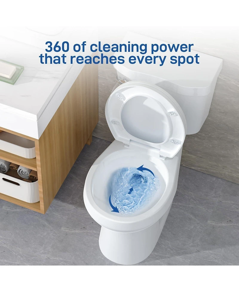 gaomon Two-Piece Toilet with Toilet Seat and Wax Ring, Round Toilets for Bathrooms, 1.28 Siphonic Flush Toilet (Toilet Seat Included)